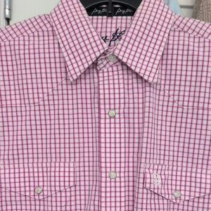 Stylish Pink Plaid Button-Down Shirt